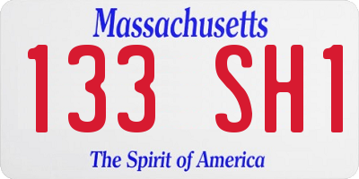 MA license plate 133SH1