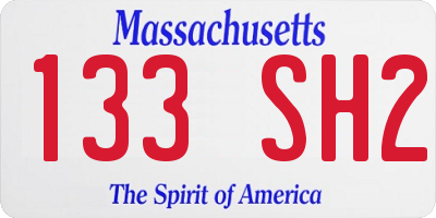 MA license plate 133SH2