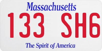 MA license plate 133SH6