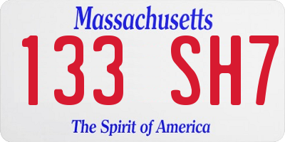 MA license plate 133SH7