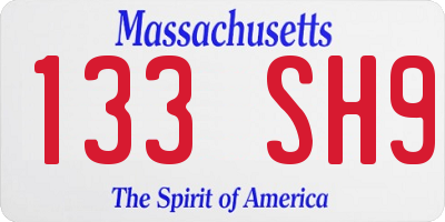 MA license plate 133SH9