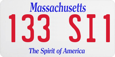MA license plate 133SI1