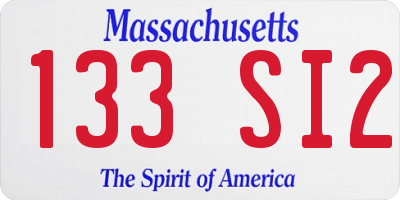 MA license plate 133SI2