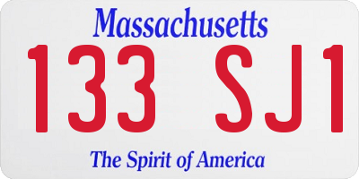 MA license plate 133SJ1