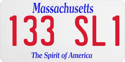MA license plate 133SL1