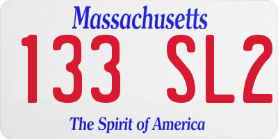 MA license plate 133SL2