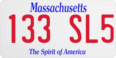 MA license plate 133SL5