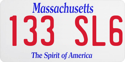 MA license plate 133SL6