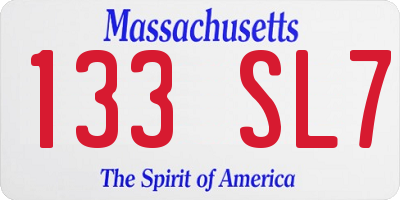 MA license plate 133SL7