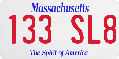 MA license plate 133SL8