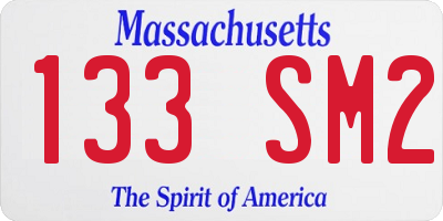 MA license plate 133SM2
