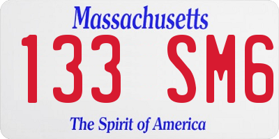 MA license plate 133SM6