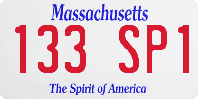 MA license plate 133SP1