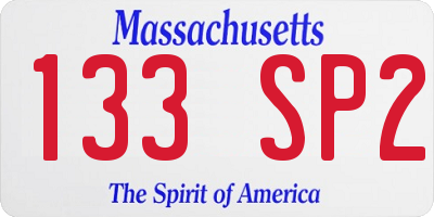 MA license plate 133SP2