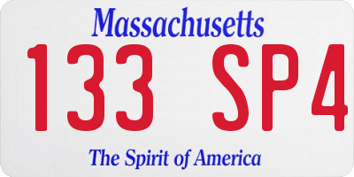 MA license plate 133SP4