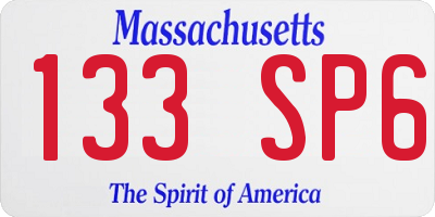 MA license plate 133SP6