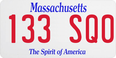MA license plate 133SQ0