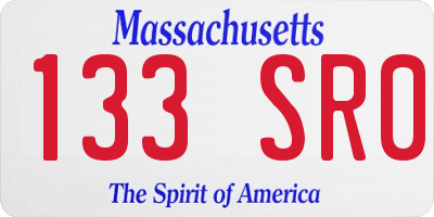 MA license plate 133SR0