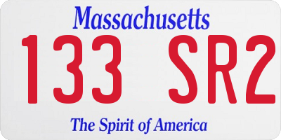 MA license plate 133SR2