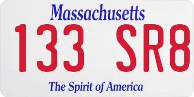 MA license plate 133SR8