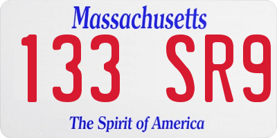 MA license plate 133SR9