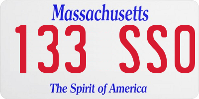 MA license plate 133SS0