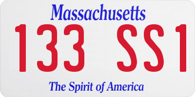 MA license plate 133SS1