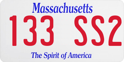 MA license plate 133SS2