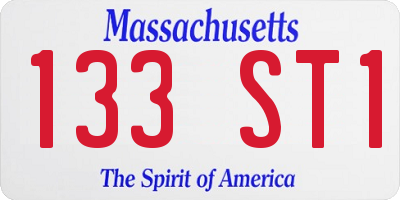 MA license plate 133ST1
