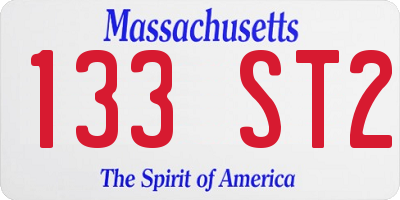 MA license plate 133ST2