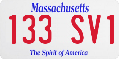 MA license plate 133SV1