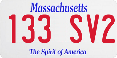 MA license plate 133SV2
