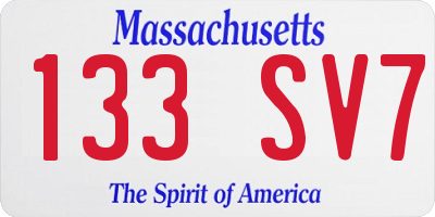 MA license plate 133SV7