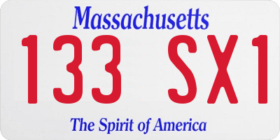 MA license plate 133SX1