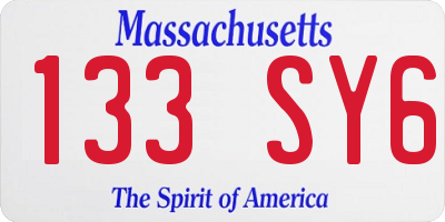 MA license plate 133SY6