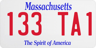 MA license plate 133TA1