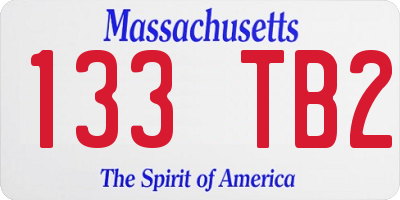 MA license plate 133TB2