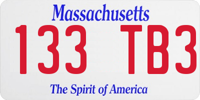 MA license plate 133TB3