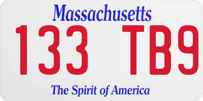 MA license plate 133TB9