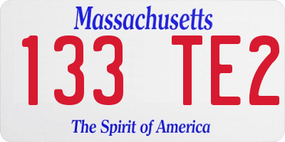 MA license plate 133TE2