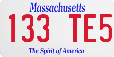 MA license plate 133TE5