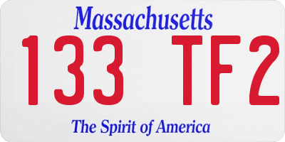 MA license plate 133TF2