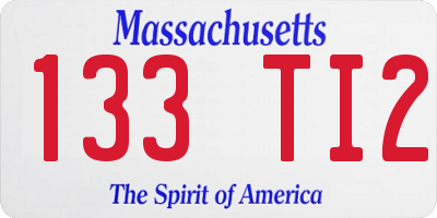 MA license plate 133TI2