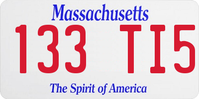 MA license plate 133TI5