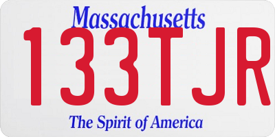 MA license plate 133TJR