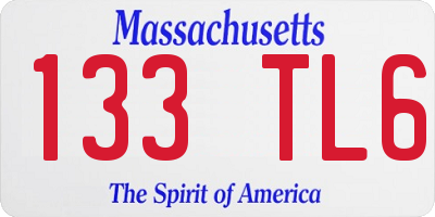 MA license plate 133TL6