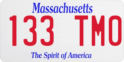 MA license plate 133TM0