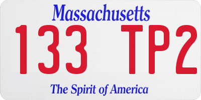 MA license plate 133TP2