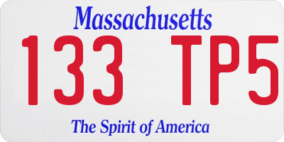 MA license plate 133TP5