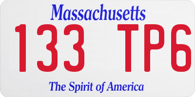 MA license plate 133TP6